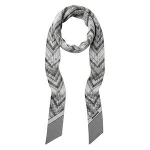 Missoni Shimmer Grey Silk Chevron Ribbon Scarf